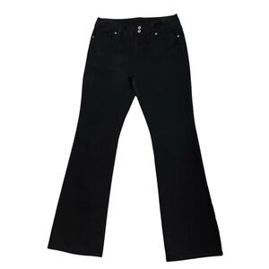 LONDONJEAN Black Flare Leg Pants Cotton Stretch Casual Jeans Women’s 12 LONG